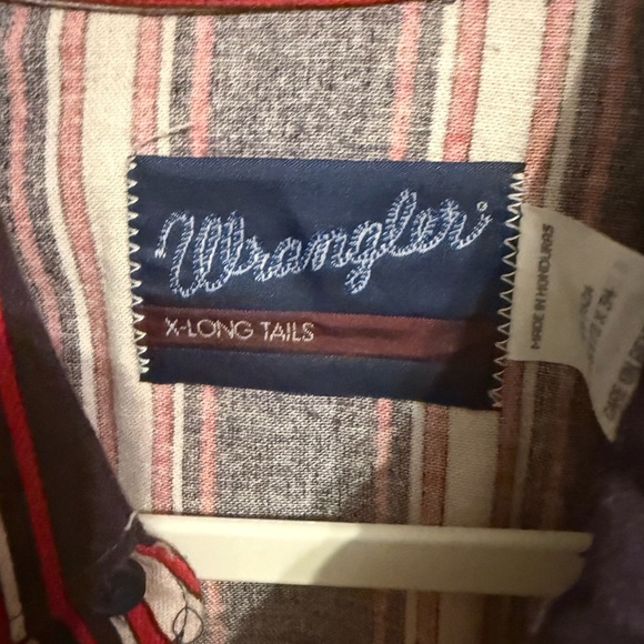 Vintage Striped Men's Wrangler Shirt - Red and Blue 15 1/2 - Picture 3 of 8